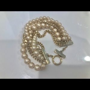 Givenchy pearl and Gold chain bracelet